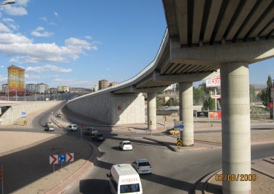Kayseri Mimar Sinan Köprülü Kavşağı Anayol Köprüsü Kenarayak ve İstinat duvarları – Road Crossing Bridge Abutments and Retaining Walls 2